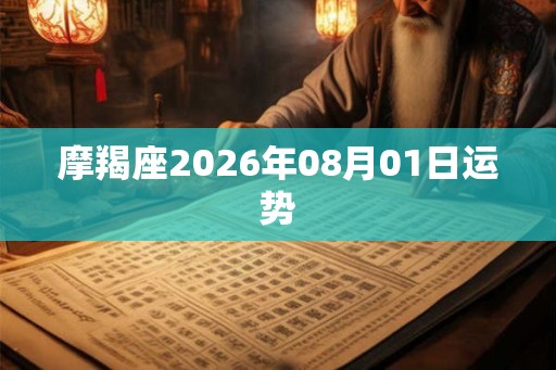 摩羯座2026年08月01日运势