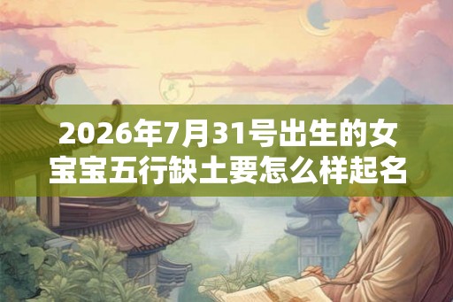 2026年7月31号出生的女宝宝五行缺土要怎么样起名字