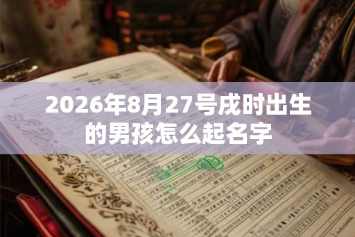 2026年8月27号戌时出生的男孩怎么起名字