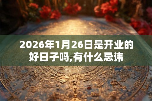 2026年1月26日是开业的好日子吗,有什么忌讳