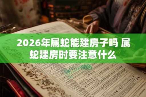 2026年属蛇能建房子吗 属蛇建房时要注意什么