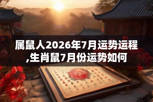 属鼠人2026年7月运势运程,生肖鼠7月份运势如何