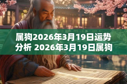 属狗2026年3月19日运势分析 2026年3月19日属狗运气详解 属狗2026年3月19日运势分析 2026年3月19日属狗运气详解