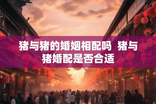 猪与猪的婚姻相配吗  猪与猪婚配是否合适