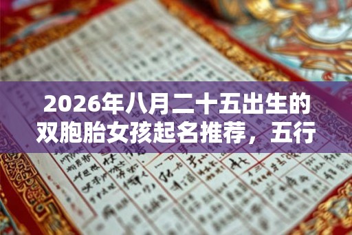2026年八月二十五出生的双胞胎女孩起名推荐，五行属什么