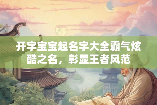 开字宝宝起名字大全霸气炫酷之名，彰显王者风范