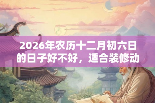 2026年农历十二月初六日的日子好不好，适合装修动土吗？