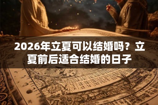 2026年立夏可以结婚吗？立夏前后适合结婚的日子
