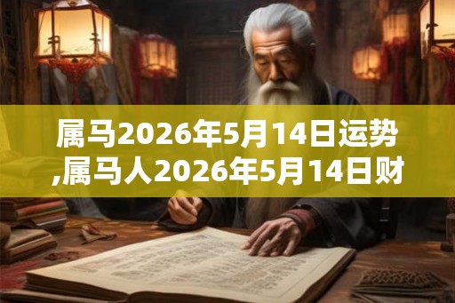 属马2026年5月14日运势,属马人2026年5月14日财运,生肖马2026年5月14日运势