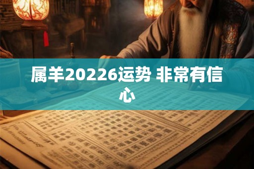 属羊20226运势 非常有信心 属羊20226运势 非常有信心