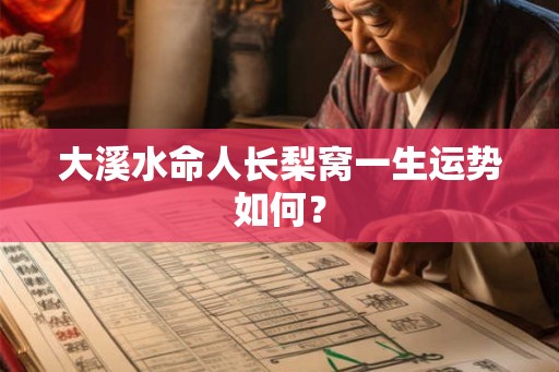 大溪水命人长梨窝一生运势如何？