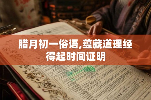 腊月初一俗语,蕴藏道理经得起时间证明