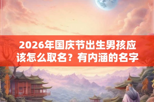 2026年国庆节出生男孩应该怎么取名？有内涵的名字大全。