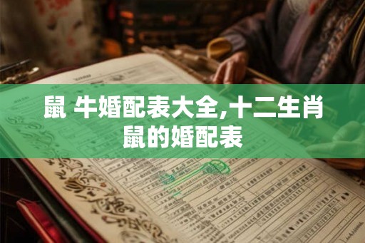 鼠 牛婚配表大全,十二生肖鼠的婚配表