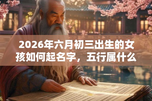 2026年六月初三出生的女孩如何起名字，五行属什么