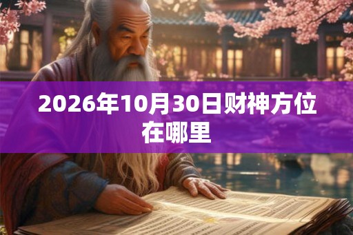 2026年10月30日财神方位在哪里