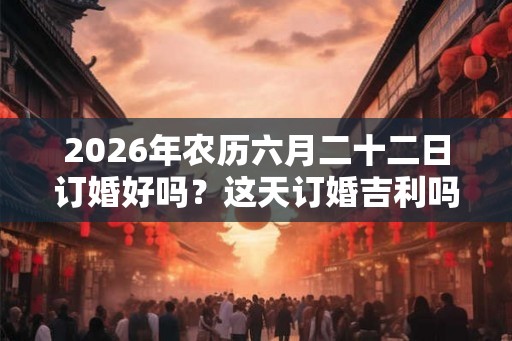 2026年农历六月二十二日订婚好吗？这天订婚吉利吗？
