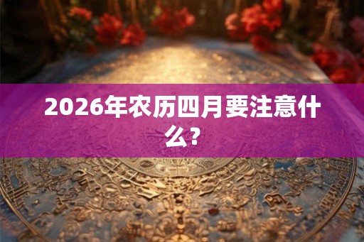 2026年农历四月要注意什么？