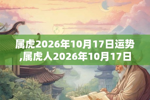 属虎2026年10月17日运势,属虎人2026年10月17日财运,生肖虎2026年10月17日运势
