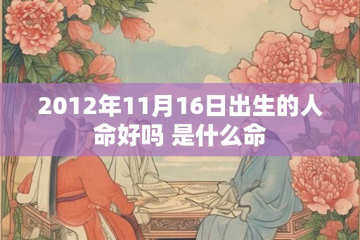 2012年11月16日出生的人命好吗 是什么命