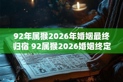 92年属猴2026年婚姻最终归宿 92属猴2026婚姻终定 92年属猴2026年婚姻最终归宿 92属猴2026婚姻终定