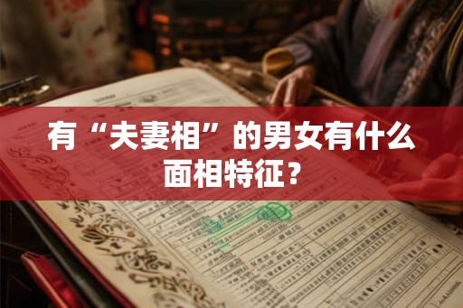 有“夫妻相”的男女有什么面相特征？