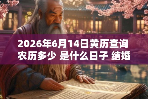 2026年6月14日黄历查询 农历多少 是什么日子 结婚吉时