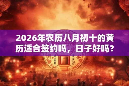 2026年农历八月初十的黄历适合签约吗，日子好吗？