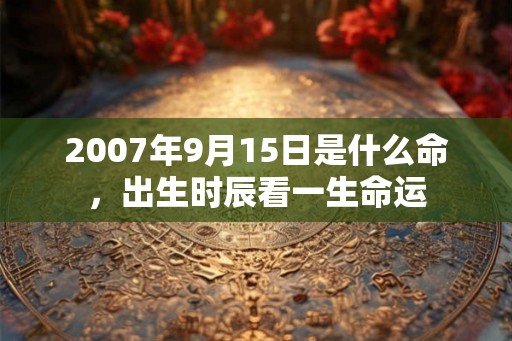 2007年9月15日是什么命,出生时辰看一生命运 2007年9月15日是什么命,出生时辰看一生命运