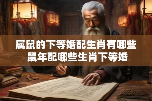 属鼠的下等婚配生肖有哪些 鼠年配哪些生肖下等婚