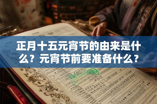 正月十五元宵节的由来是什么?元宵节前要准备什么? 正月十五元宵节的由来是什么?元宵节前要准备什么?