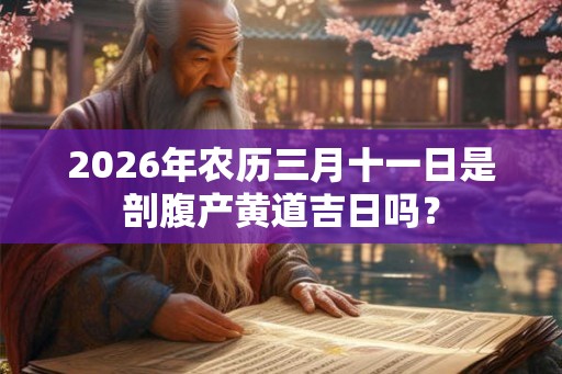 2026年农历三月十一日是剖腹产黄道吉日吗？