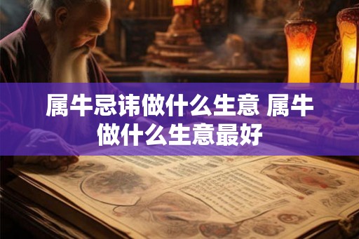 属牛忌讳做什么生意 属牛做什么生意最好