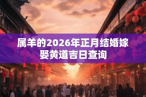 属羊的2026年正月结婚嫁娶黄道吉日查询