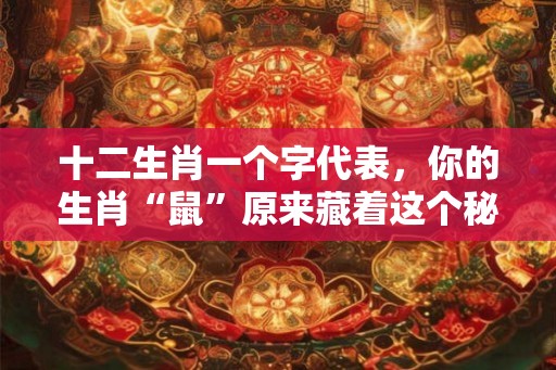 十二生肖一个字代表，你的生肖“鼠”原来藏着这个秘密！