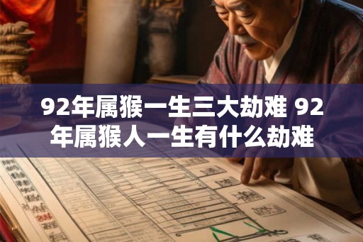 92年属猴一生三大劫难 92年属猴人一生有什么劫难