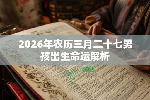 2026年农历三月二十七男孩出生命运解析