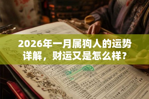 2026年一月属狗人的运势详解，财运又是怎么样？