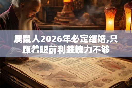 属鼠人2026年必定结婚,只顾着眼前利益魄力不够
