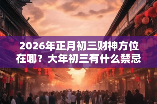 2026年正月初三财神方位在哪？大年初三有什么禁忌？