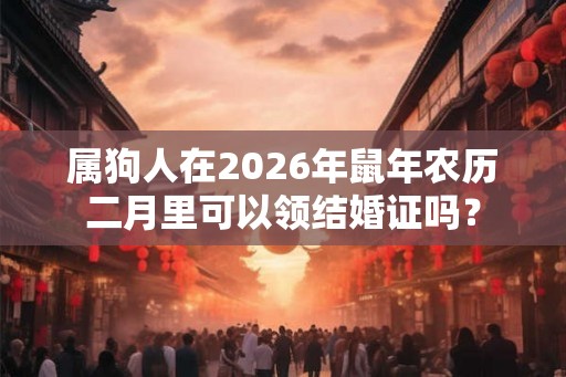 属狗人在2026年鼠年农历二月里可以领结婚证吗？
