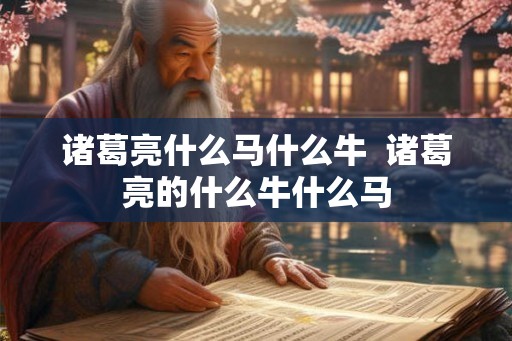 诸葛亮什么马什么牛 诸葛亮的什么牛什么马 诸葛亮什么马什么牛 诸葛亮的什么牛什么马