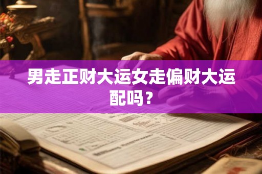 男走正财大运女走偏财大运配吗？