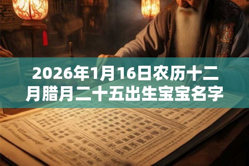 2026年1月16日农历十二月腊月二十五出生宝宝名字大全 2026年1月16日农历十二月腊月二十五出生宝宝名字大全