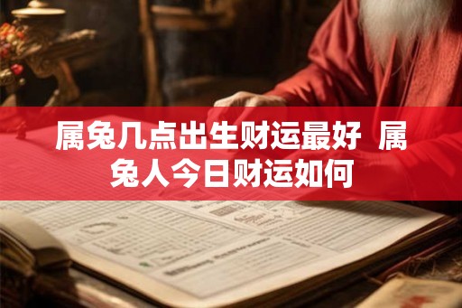 属兔几点出生财运最好  属兔人今日财运如何
