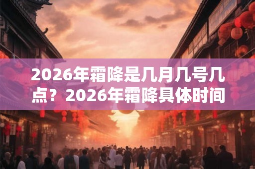 2026年霜降是几月几号几点？2026年霜降具体时间？