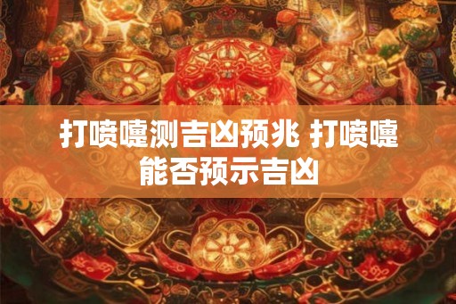 打喷嚏测吉凶预兆 打喷嚏能否预示吉凶