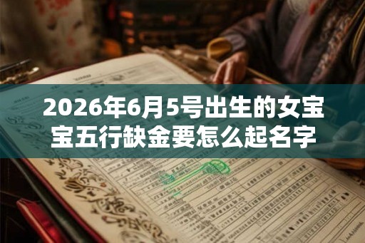 2026年6月5号出生的女宝宝五行缺金要怎么起名字