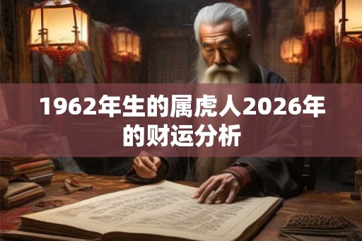 1962年生的属虎人2026年的财运分析 1962年生的属虎人2026年的财运分析