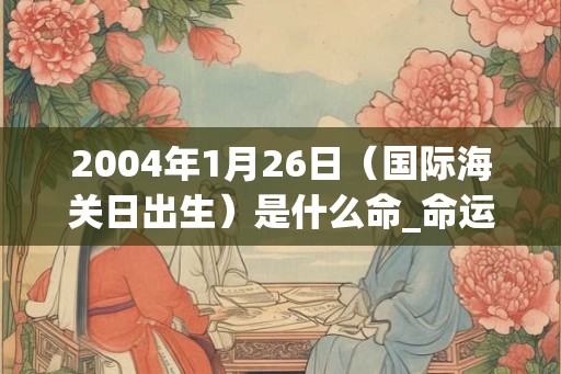 2004年1月26日（国际海关日出生）是什么命_命运如何